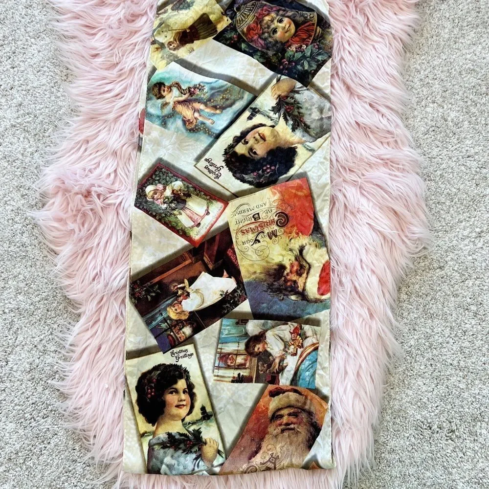 Vintage Christmas Post Card Scarf